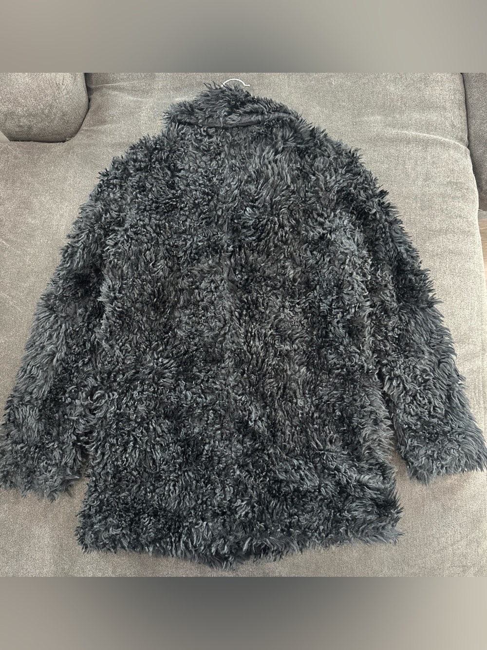 H&M DIVIDED Women's Black Shag Faux Fur Coat Size XS - Picture 7 of 11
